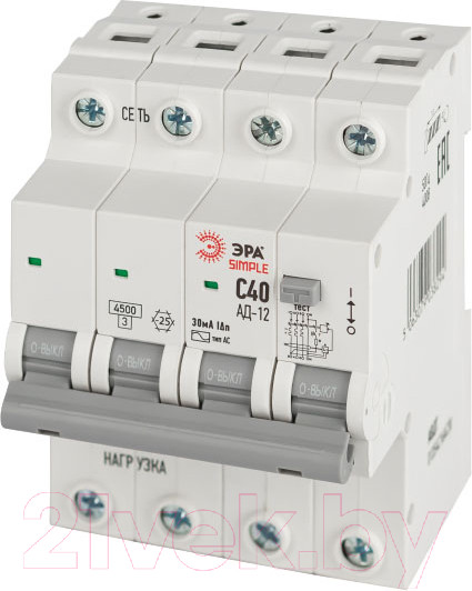 Изображение товара Дифференциальный автомат ЭРА D12E4C40AC30 АД-12 / Б0058930