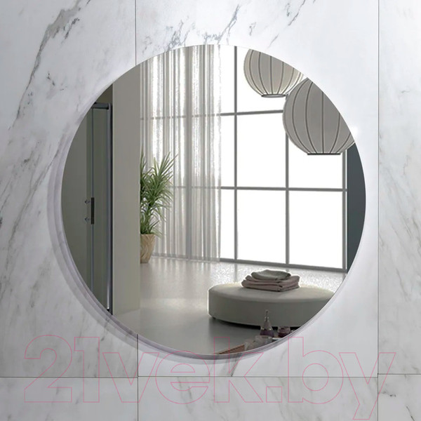 Изображение товара Зеркало Пекам Ring Fly 80x80 / RingFly-80x80B (с подсветкой, с бесконтактным сенсором)