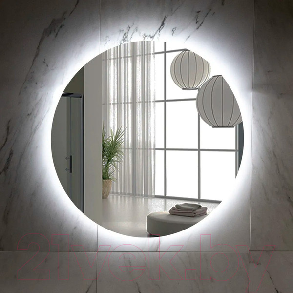 Изображение товара Зеркало Пекам Ring Fly 80x80 / RingFly-80x80B (с подсветкой, с бесконтактным сенсором)