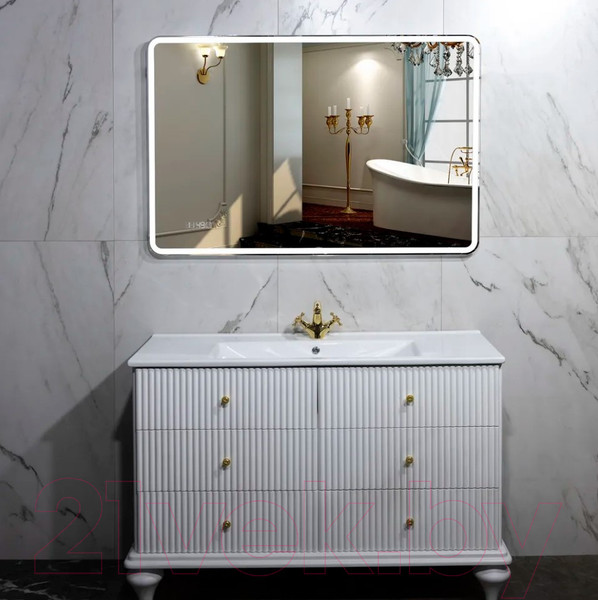 Изображение товара Зеркало Пекам Marta 1 110x80 / marta1-110x80 (с подсветкой, с с механической клавишей)