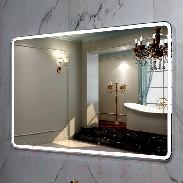 Изображение товара Зеркало Пекам Marta 1 140x80 / marta1-140x80 (с подсветкой, с с механической клавишей)