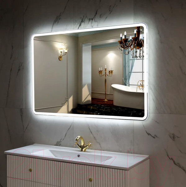 Изображение товара Зеркало Пекам Marta 1 140x80 / marta1-140x80 (с подсветкой, с с механической клавишей)