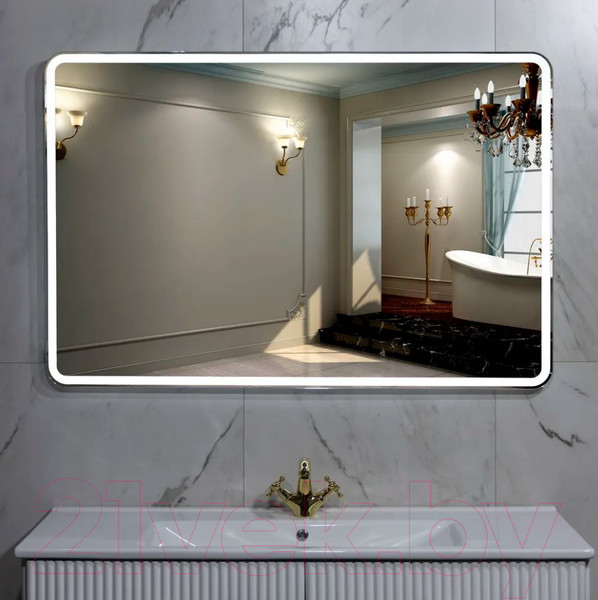 Изображение товара Зеркало Пекам Marta 1 140x80 / marta1-140x80 (с подсветкой, с с механической клавишей)