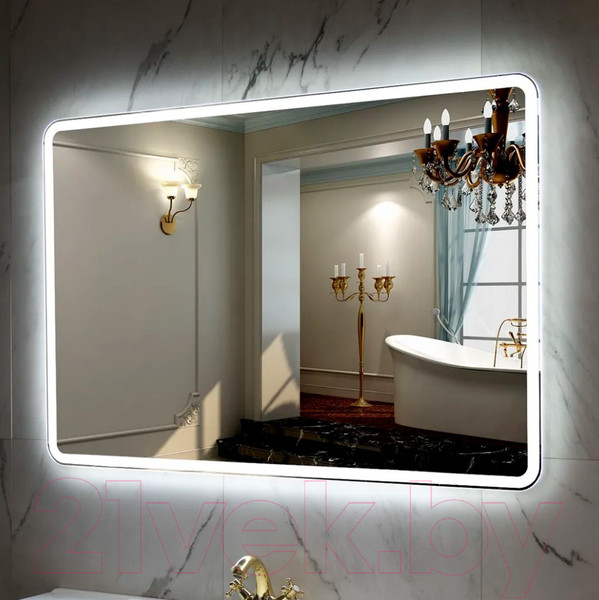 Изображение товара Зеркало Пекам Marta 1 140x80 / marta1-140x80 (с подсветкой, с с механической клавишей)