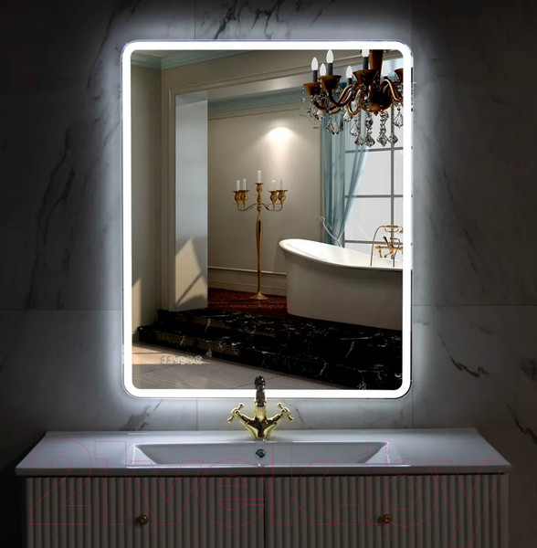 Изображение товара Зеркало Пекам Marta 1 80x110 / marta1-80x110spcl (с подсветкой, с двойным сенсором, подогрев, часы)