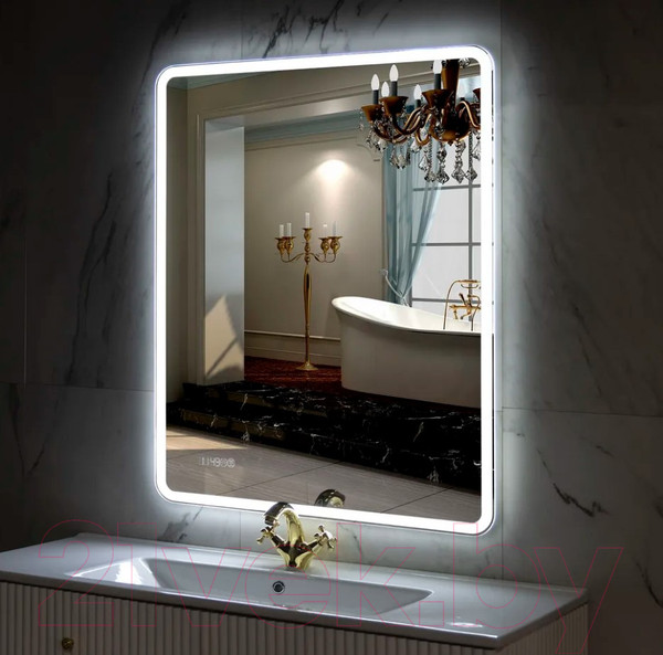 Изображение товара Зеркало Пекам Marta 1 80x110 / marta1-80x110spcl (с подсветкой, с двойным сенсором, подогрев, часы)