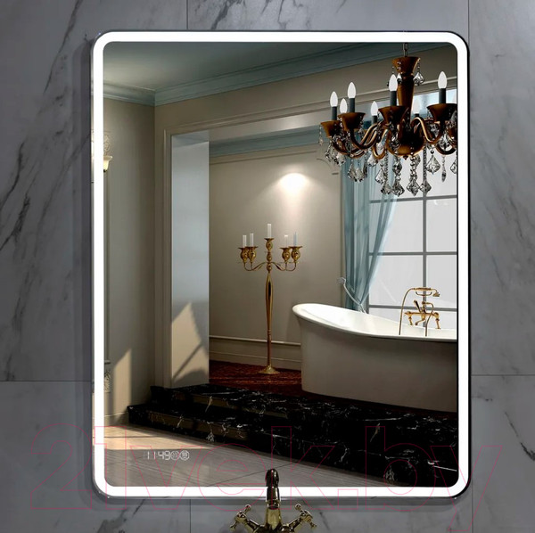 Изображение товара Зеркало Пекам Marta 1 80x110 / marta1-80x110spcl (с подсветкой, с двойным сенсором, подогрев, часы)