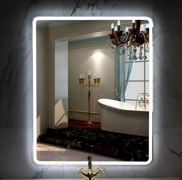 Изображение товара Зеркало Пекам Marta 1 80x110 / marta1-80x110spcl (с подсветкой, с двойным сенсором, подогрев, часы)