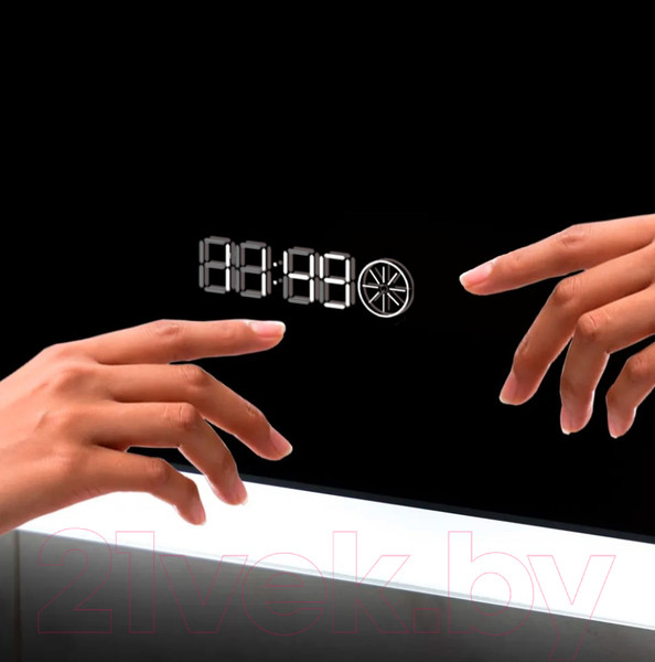 Изображение товара Зеркало Пекам Marta 1 110x80 / marta1-110x80scl (с подсветкой, с сенсором на прикосновение, часами)