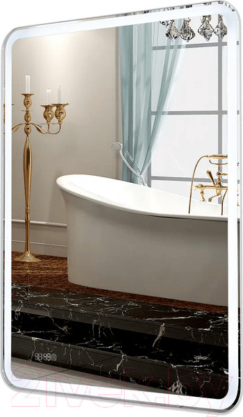 Изображение товара Зеркало Пекам Marta 1 80x140 / marta1-80x140scl (с подсветкой, с сенсором на прикосновение, часами)