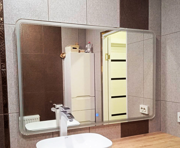 Изображение товара Зеркало Пекам Marta 2 140x80 / marta2-140x80scl (с подсветкой, с сенсором на прикосновение, часами)