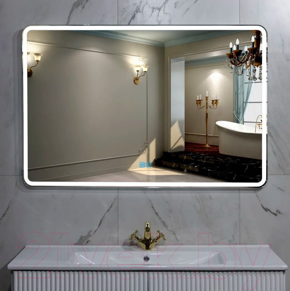 Изображение товара Зеркало Пекам Marta 1 110x80 / marta1-110x80sp (с подсветкой, с двойным сенсором, подогревом)