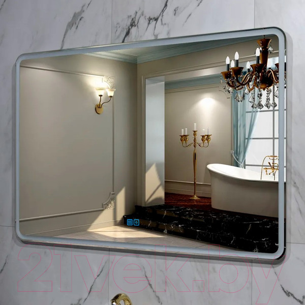 Изображение товара Зеркало Пекам Marta 1 110x80 / marta1-110x80sp (с подсветкой, с двойным сенсором, подогревом)