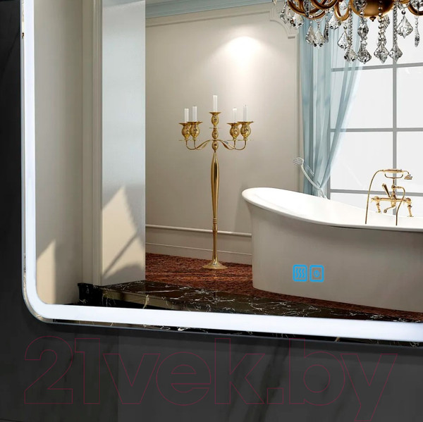 Изображение товара Зеркало Пекам Marta 1 110x80 / marta1-110x80sp (с подсветкой, с двойным сенсором, подогревом)