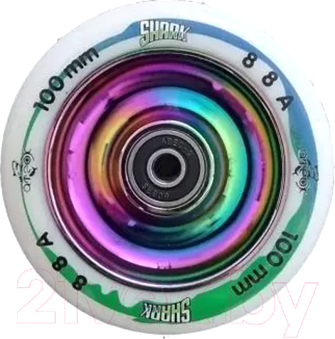 Изображение товара Колесо для самоката Ateox Shark WS-100 (черный/нео)