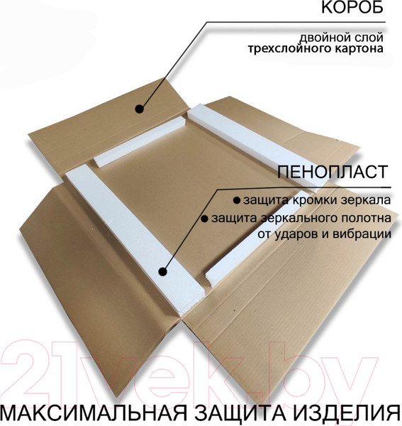 Изображение товара Зеркало Пекам Marta 1 80x140 / marta1-180x40s (с подсветкой, с сенсором на прикосновение)