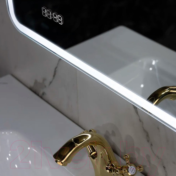 Изображение товара Зеркало Пекам Marta 1 140x80 / marta1-140x80dcl (с подсветкой, с сенсором, часами)