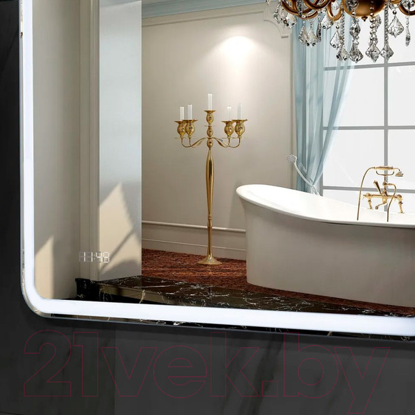 Изображение товара Зеркало Пекам Marta 1 140x80 / marta1-140x80dcl (с подсветкой, с сенсором, часами)