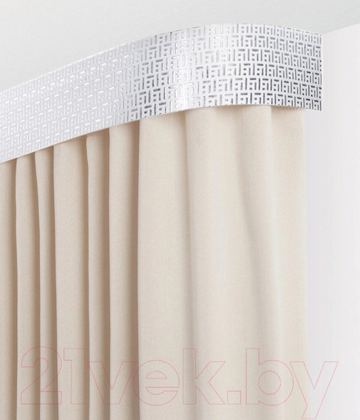 Изображение товара Карниз для штор LEGRAND Твил 7см 3.6м 2р / 58114581 (белый/серебро)