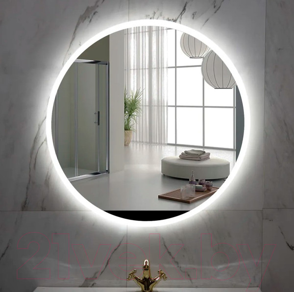 Изображение товара Зеркало Пекам Ring 80x80 / ring-80x80B (с подсветкой и бесконтактным сенсором)