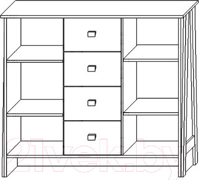Изображение товара Тумба Мебель-КМК 2Д4Я Скандинавия 0905.25 (бетон светлый/дуб наварра)