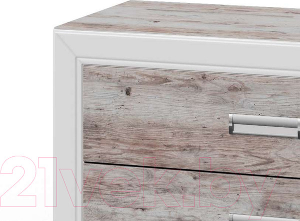 Изображение товара Комод Мебель-КМК 3Я Эстель 0738.10 (сосна натуральная/белая/дуб венеция)