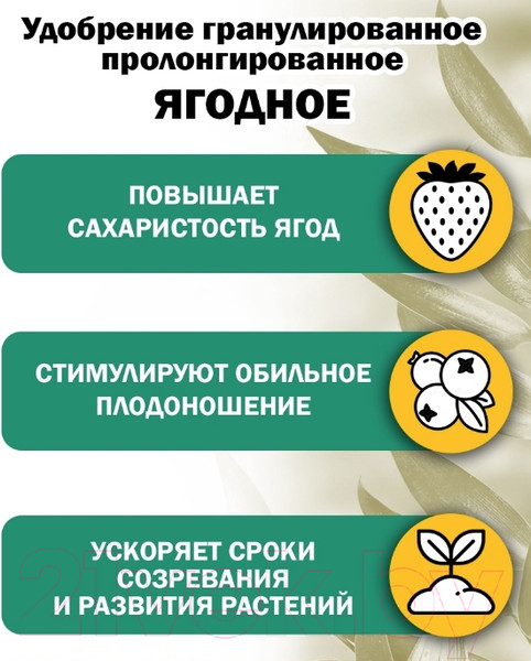 Изображение товара Удобрение Bona Forte Гранулы пролонгированные Ягодное с биодоступным кремнием (2.5кг)