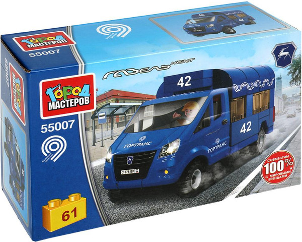 Изображение товара Конструктор Город мастеров Газель Маршутное такси / 55007-KK (61эл)