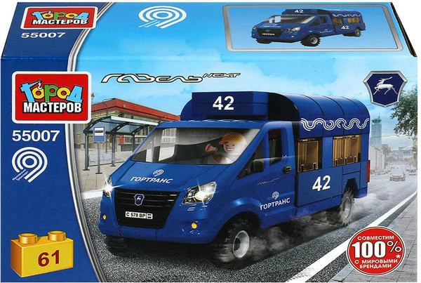 Изображение товара Конструктор Город мастеров Газель Маршутное такси / 55007-KK (61эл)