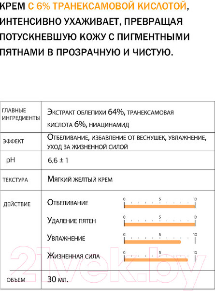 Изображение товара Крем для лица Derma Factory Tranexamic Acid 6% Cream (30мл)
