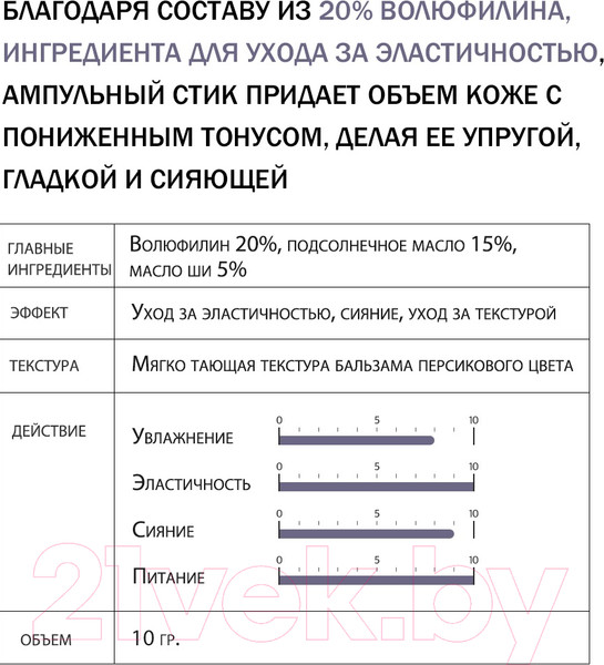 Изображение товара Сыворотка для лица Derma Factory Volufiline 20% Ampoule Stick (10мл)