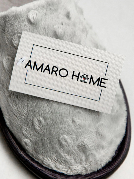 Изображение товара Тапочки домашние Amaro Home Закрытый нос / HOME-4002-S0-36 (р-р 36-38, серый)
