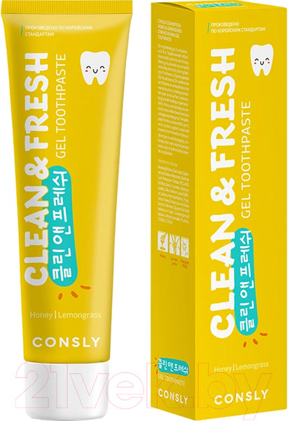 Изображение товара Зубная паста Consly Clean&Fresh Укрепляющая гелевая с экстрактами меда (105г)