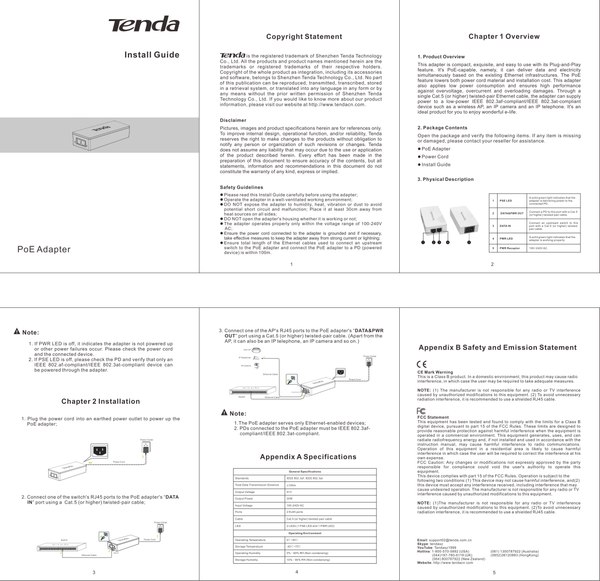 Изображение товара PoE-инжектор Tenda POE30G-AT