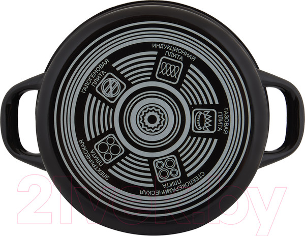 Изображение товара Набор кастрюль КМЗ Ажур-5-1 Люкс стиль (3шт, черный)