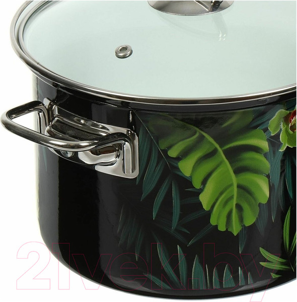 Изображение товара Набор кастрюль КМЗ Тропическая ночь-5-1 Элит (3шт, черный)