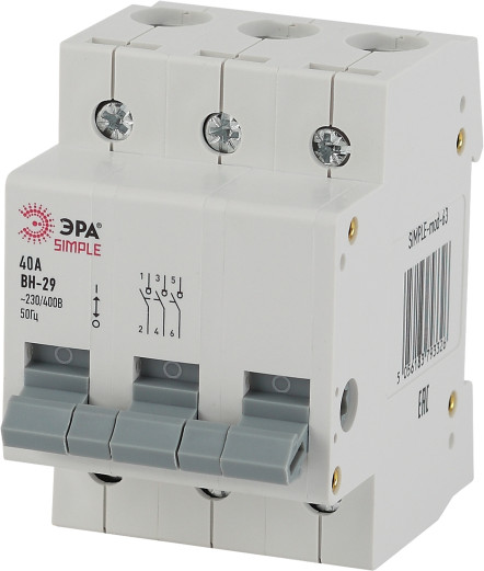 Изображение товара Выключатель нагрузки ЭРА Simple-Mod-65 3P 40А ВН-29 / Б0039255