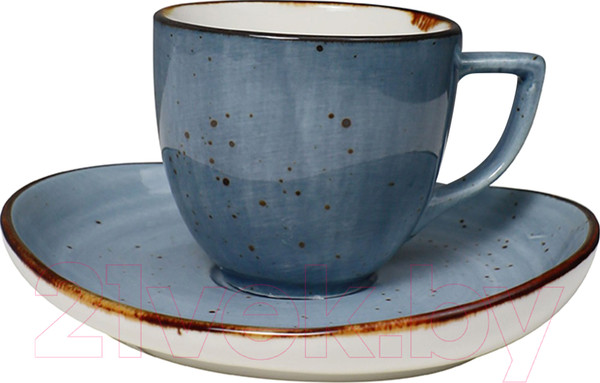 Изображение товара Чашка с блюдцем AksHome Vital (80мл, синий)