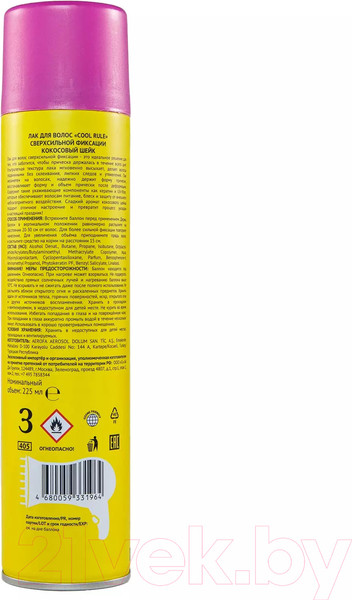 Изображение товара Лак для укладки волос Cool Rule Кокосовый Шейк Сверхсильной фиксации (225мл)