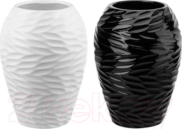 Изображение товара Набор ваз Elan Gallery Листья Ивы / 350119-2 (2шт, пломбир/черный)