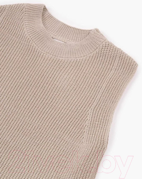 Изображение товара Жилет детский Amarobaby Knit Long / AB-OD21-KNITL10/03-128 (бежевый, р. 128)