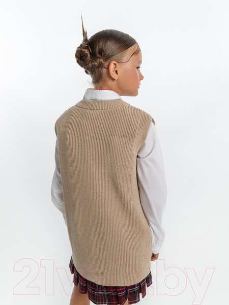 Изображение товара Жилет детский Amarobaby Knit Long / AB-OD21-KNITL10/03-128 (бежевый, р. 128)