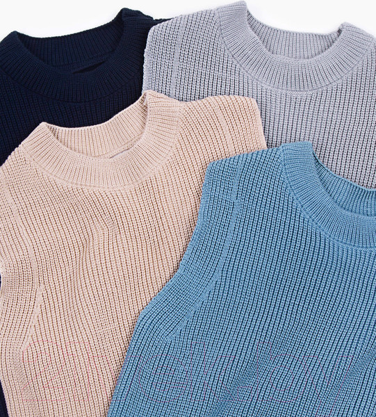 Изображение товара Жилет детский Amarobaby Knit Long / AB-OD21-KNITL10/03-128 (бежевый, р. 128)
