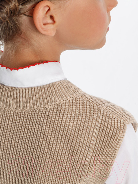Изображение товара Жилет детский Amarobaby Knit Long / AB-OD21-KNITL10/03-146 (бежевый, р. 146)
