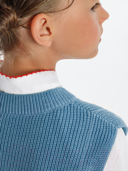 Изображение товара Жилет детский Amarobaby Knit Long / AB-OD21-KNITL10/19-122 (голубой, р. 122)