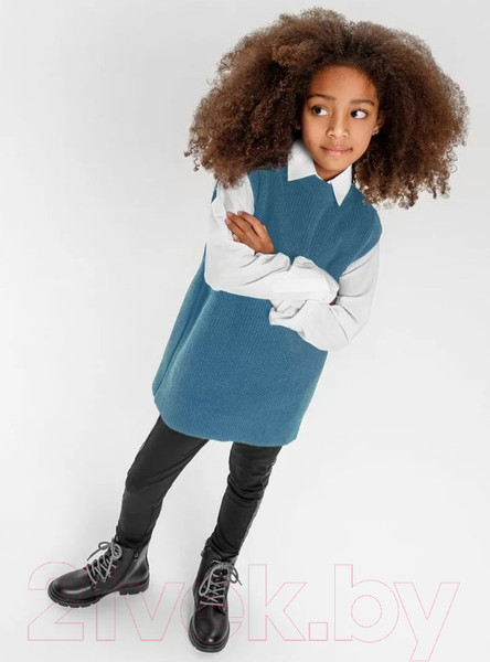 Изображение товара Жилет детский Amarobaby Knit Long / AB-OD21-KNITL10/19-128 (голубой, р. 128)