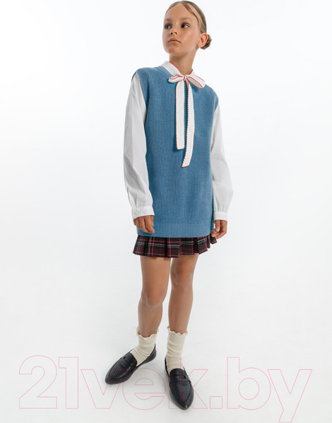 Изображение товара Жилет детский Amarobaby Knit Long / AB-OD21-KNITL10/19-128 (голубой, р. 128)