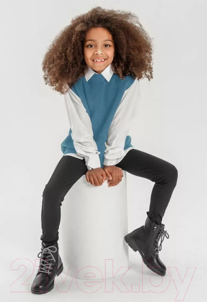 Изображение товара Жилет детский Amarobaby Knit Long / AB-OD21-KNITL10/19-134 (голубой, р. 134)
