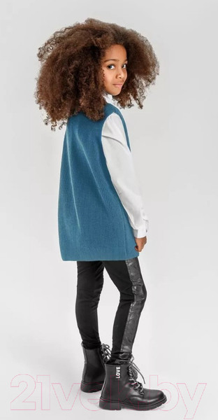 Изображение товара Жилет детский Amarobaby Knit Long / AB-OD21-KNITL10/19-146 (голубой, р. 146)