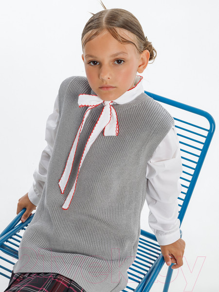 Изображение товара Жилет детский Amarobaby Knit Long / AB-OD21-KNITL10/11-128 (серый, р. 128)